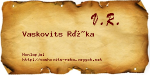Vaskovits Réka névjegykártya